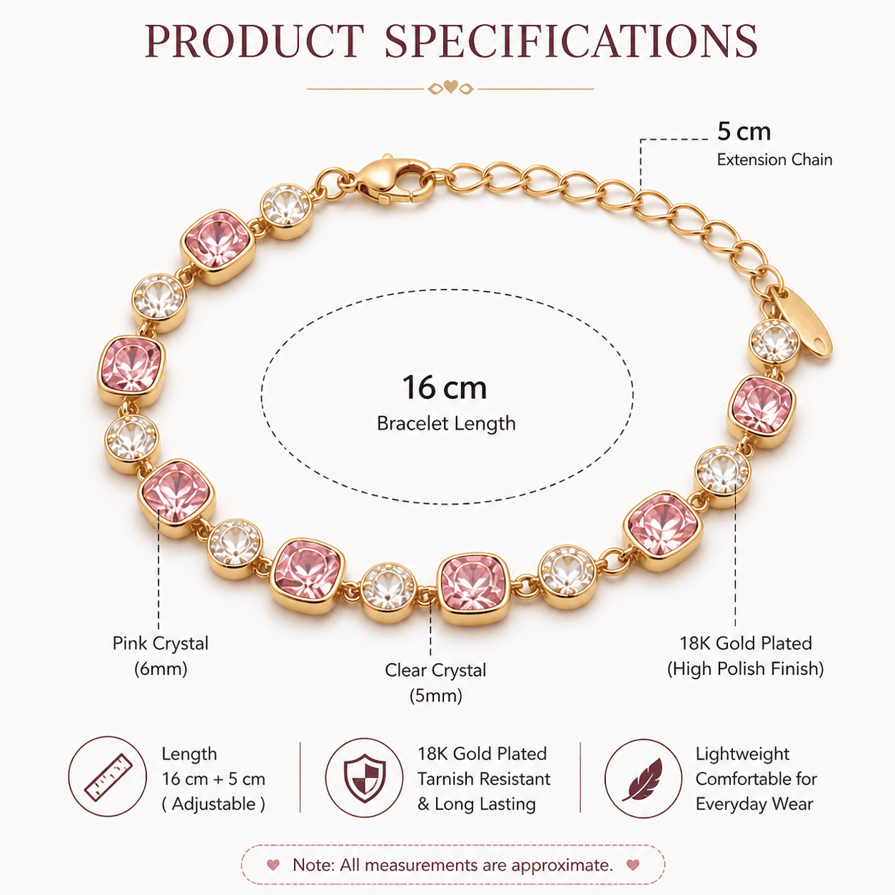 The Fiona Bracelet – 18k Gold Plated