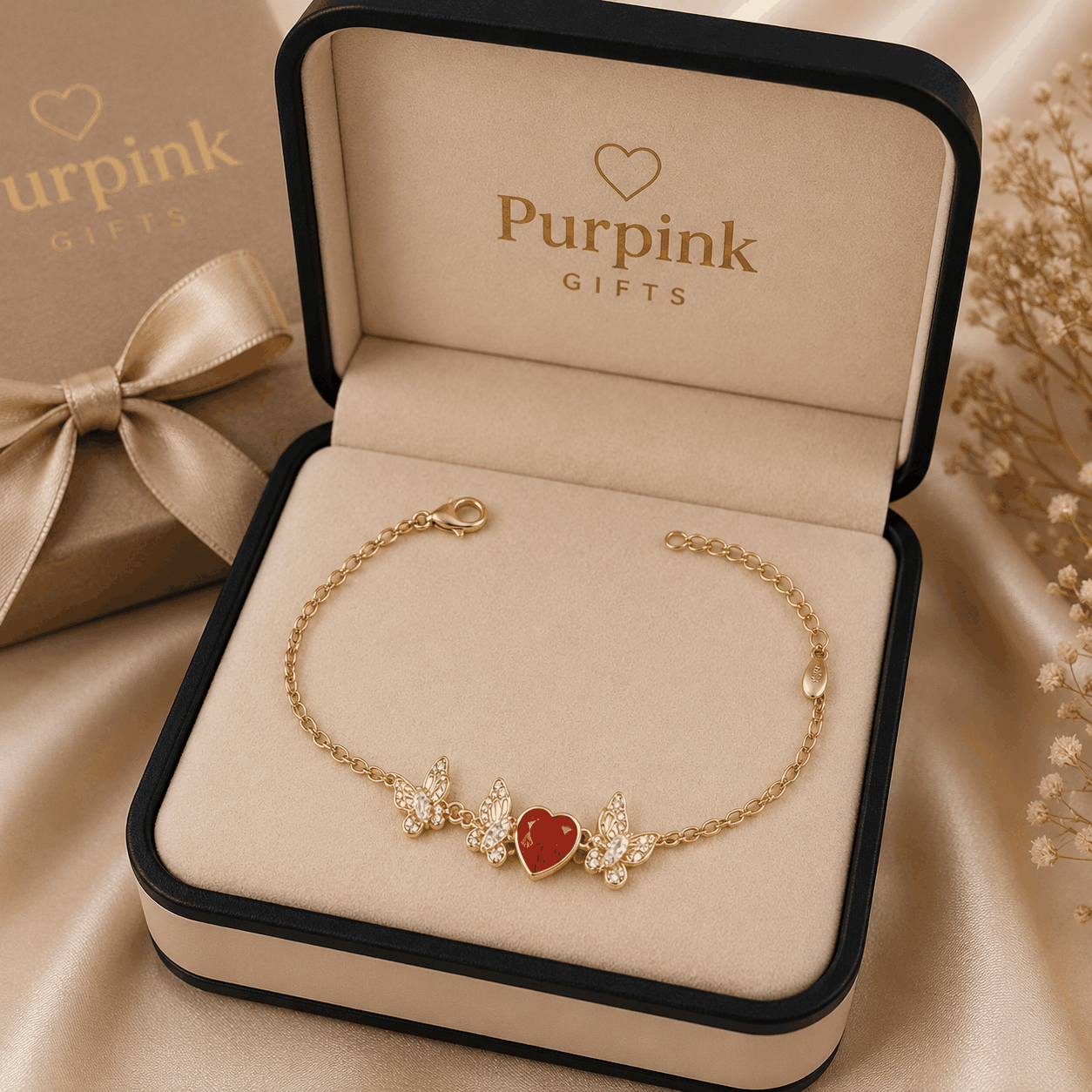 The Yasmine Bracelet – 18k Gold Plated – Ruby