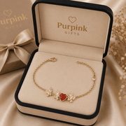 The Yasmine Bracelet – 18k Gold Plated – Ruby