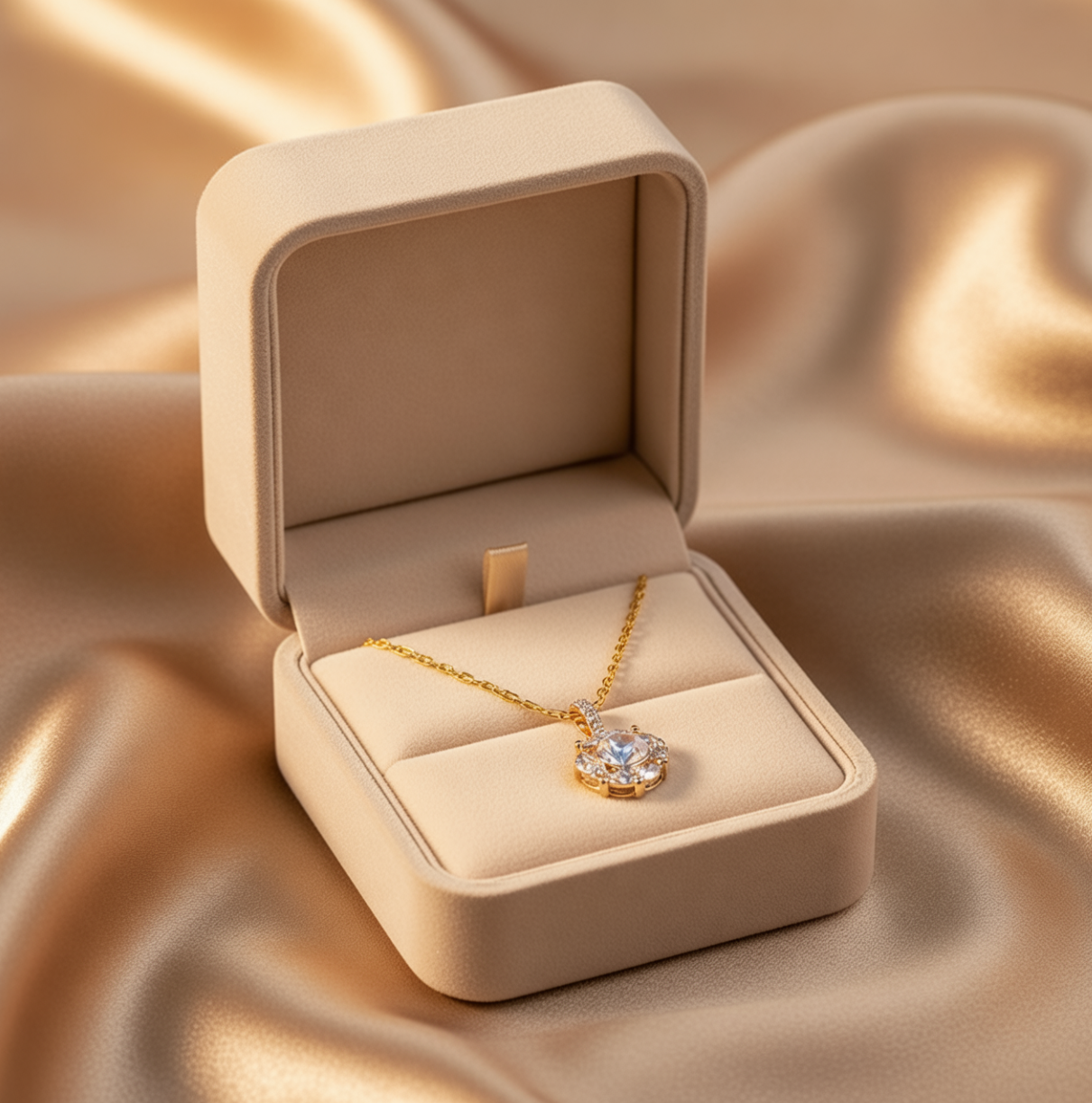 The Luna Necklace – 18k Gold Plated – Crystal Ball