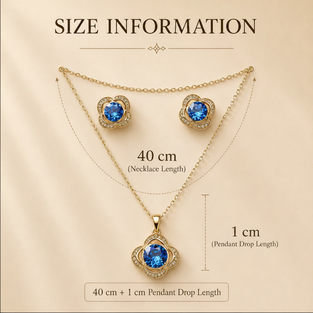 The Rosa Jewellery Set – 18k Gold Plated – Rose Pendant