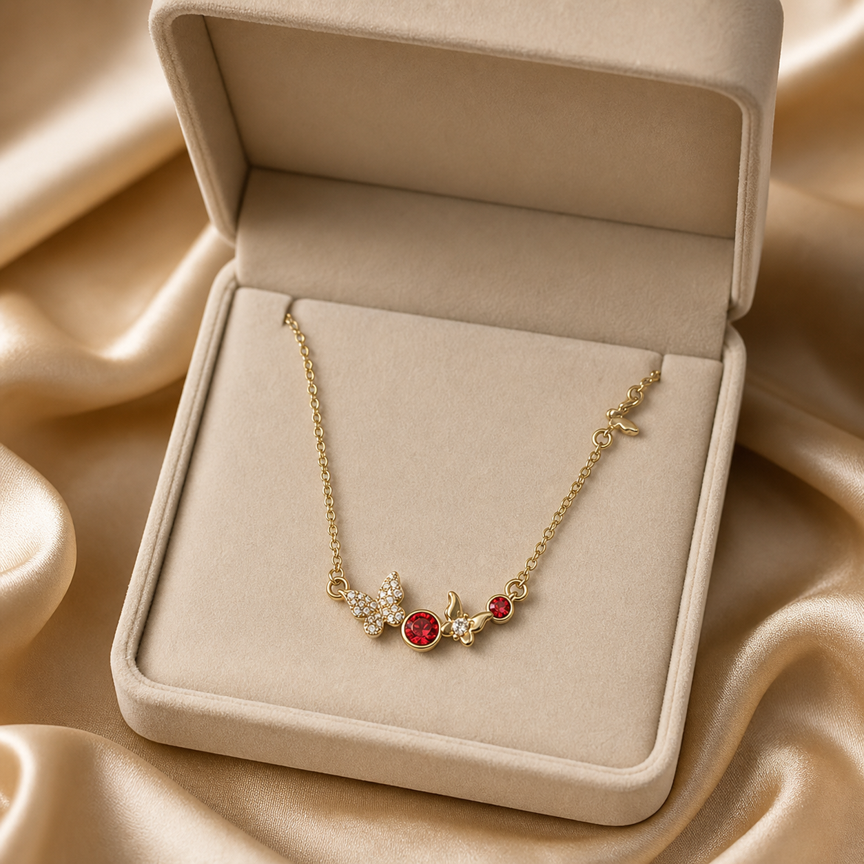 The Zara Necklace – 14k Gold Plated – Butterfly Charms
