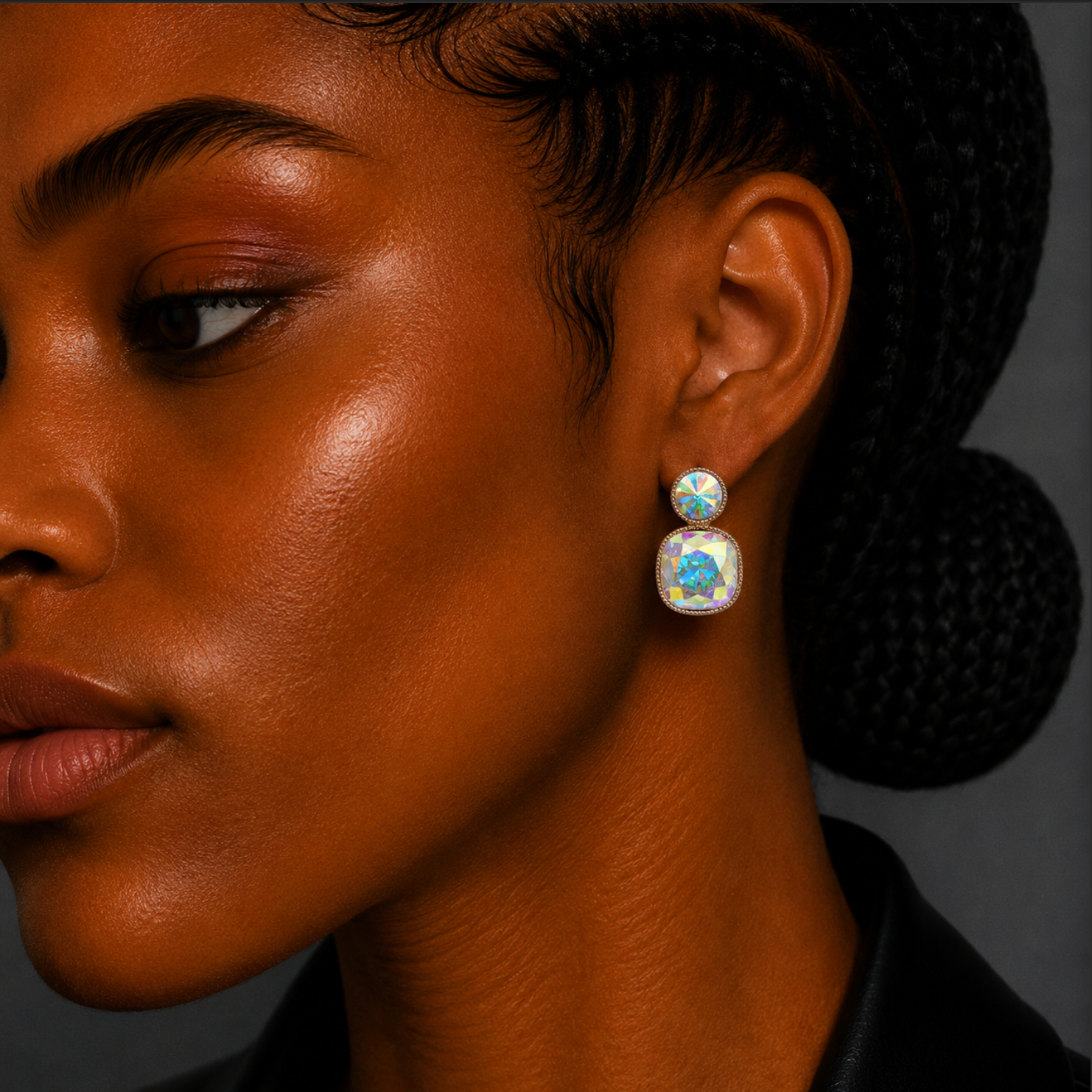 Dual Stone Aurora Drop Earrings – Gold Plated