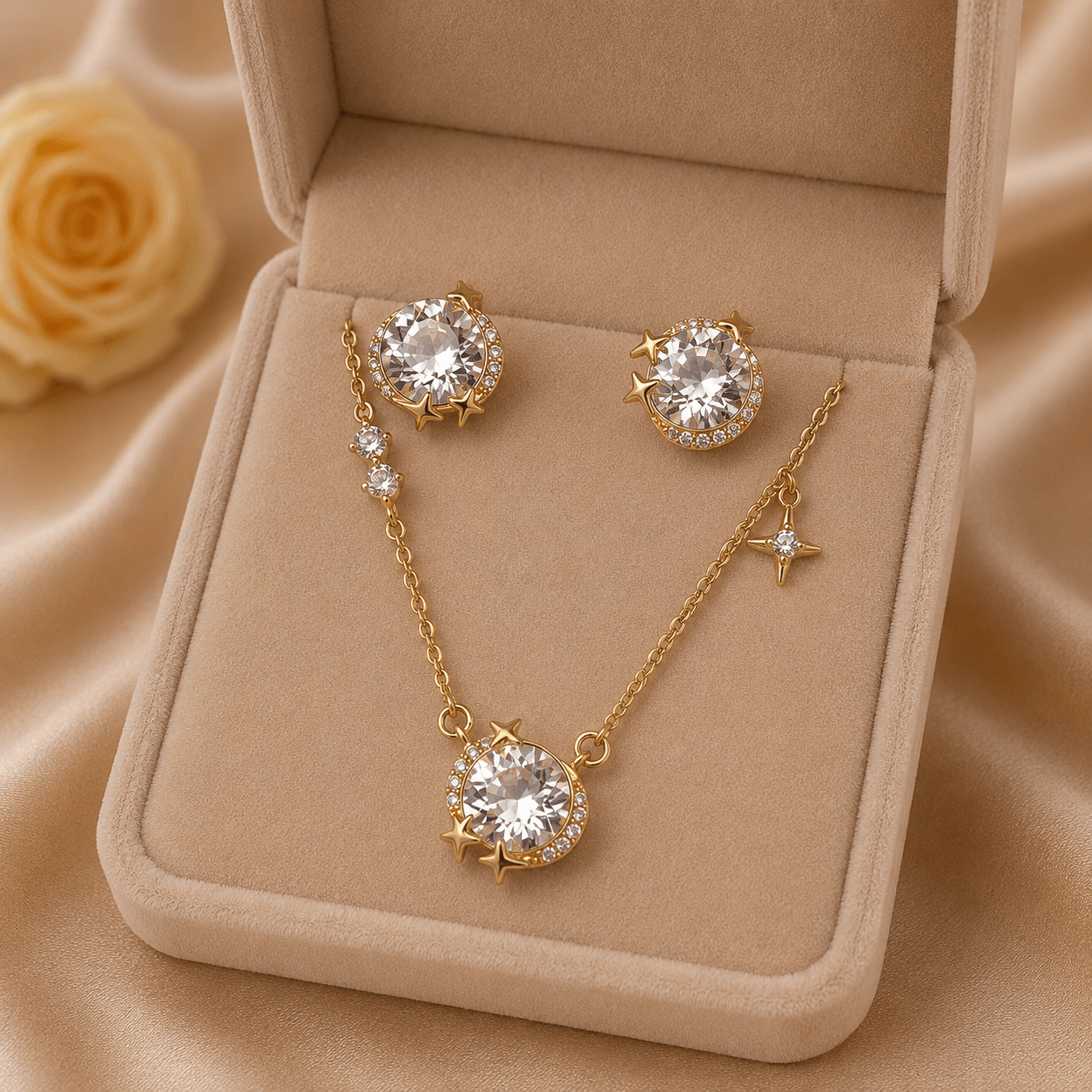The Stella Jewellery Set – 18k Gold Plated – Star Pendant