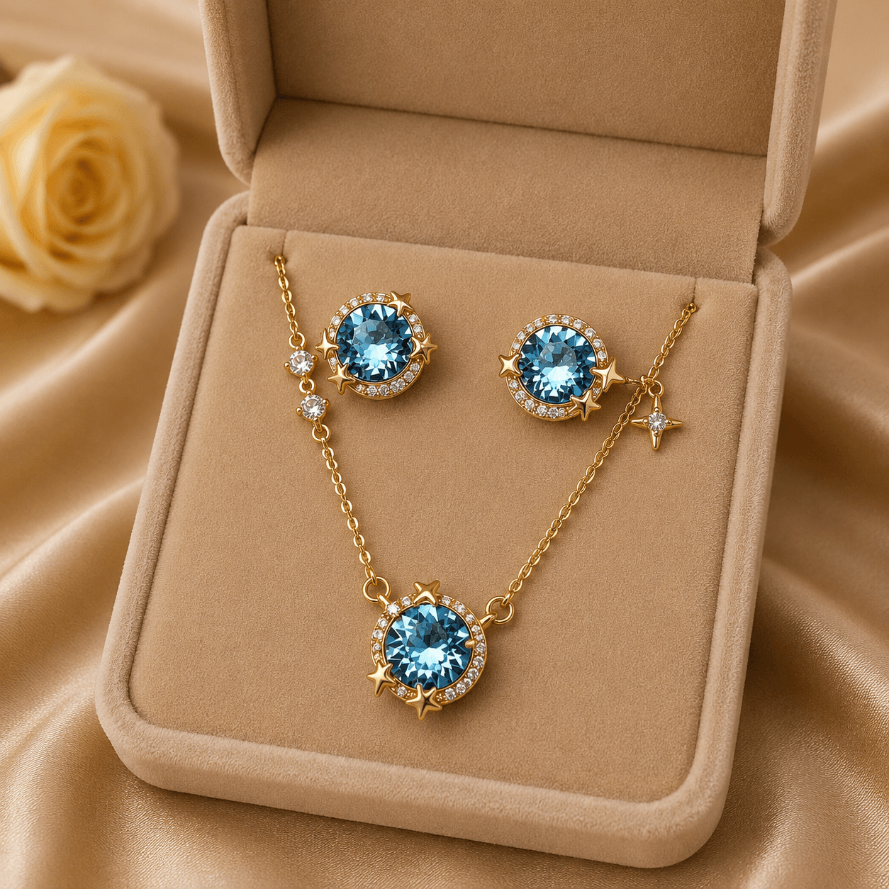The Stella Jewellery Set – 18k Gold Plated – Star Pendant