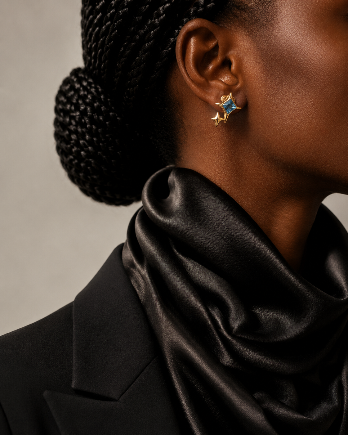 Starburst Crystal Stud Earrings – 14k Gold Plated