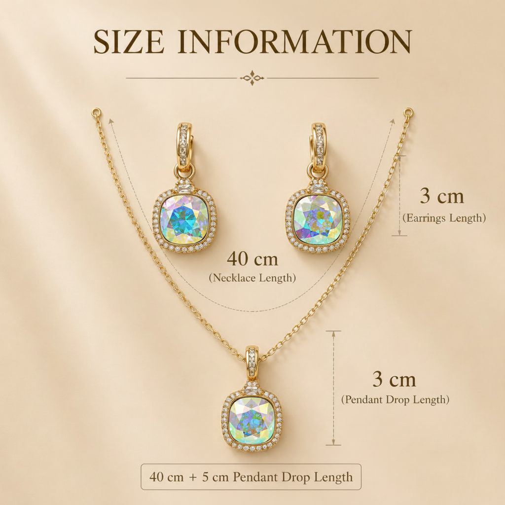 The Halo Jewellery Set – 18k Gold Plated – Swarovski