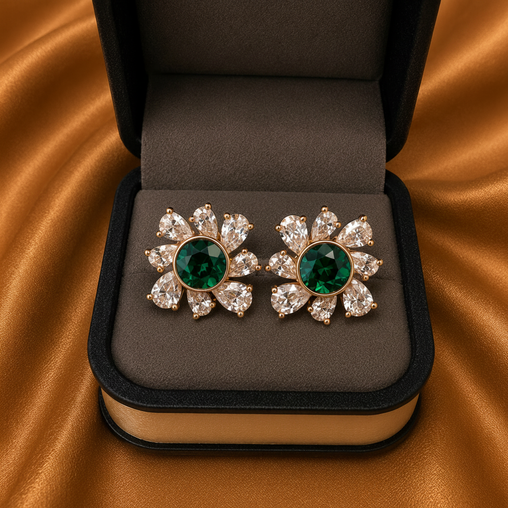 Floral Aurora Earrings – 18k Gold Plated
