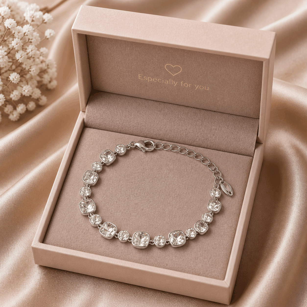 The Elise Bracelet – Rhodium Plated