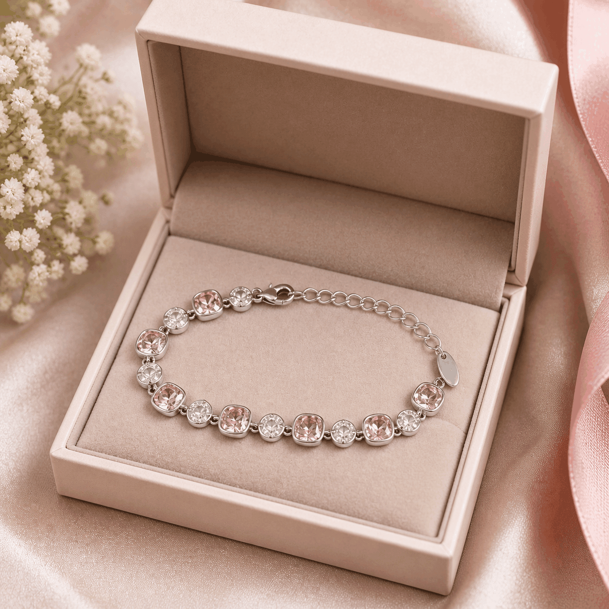 The Elise Bracelet – Rhodium Plated