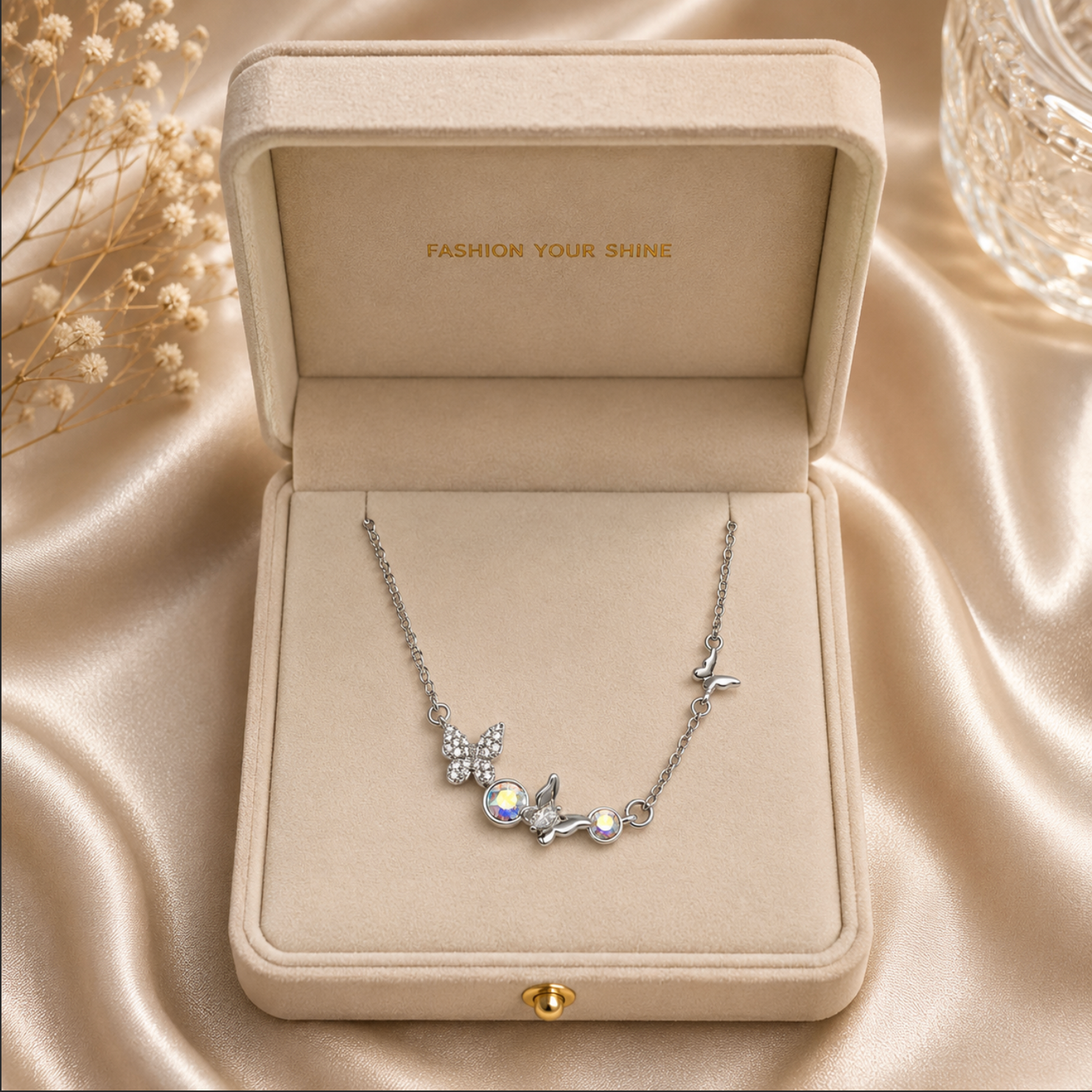 The Vivienne Necklace – Rhodium Plated