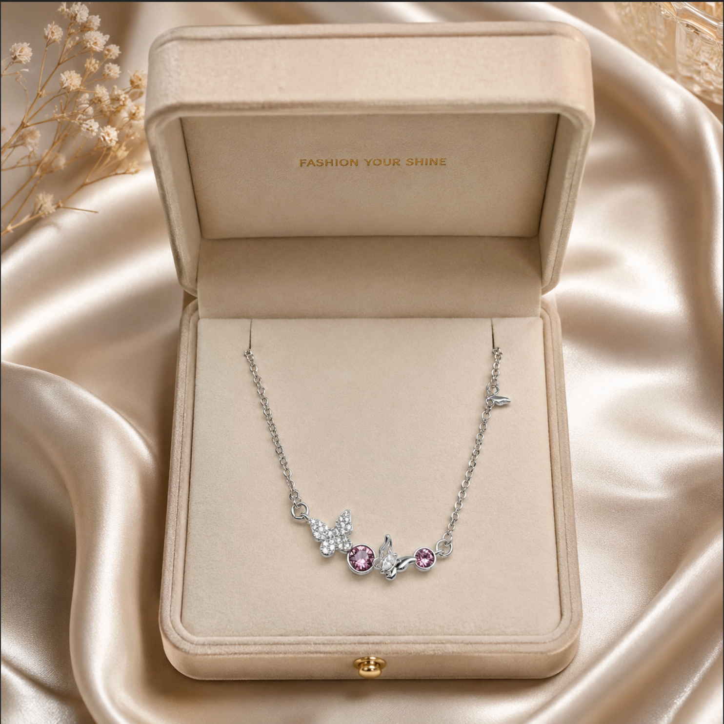 The Vivienne Necklace – Rhodium Plated