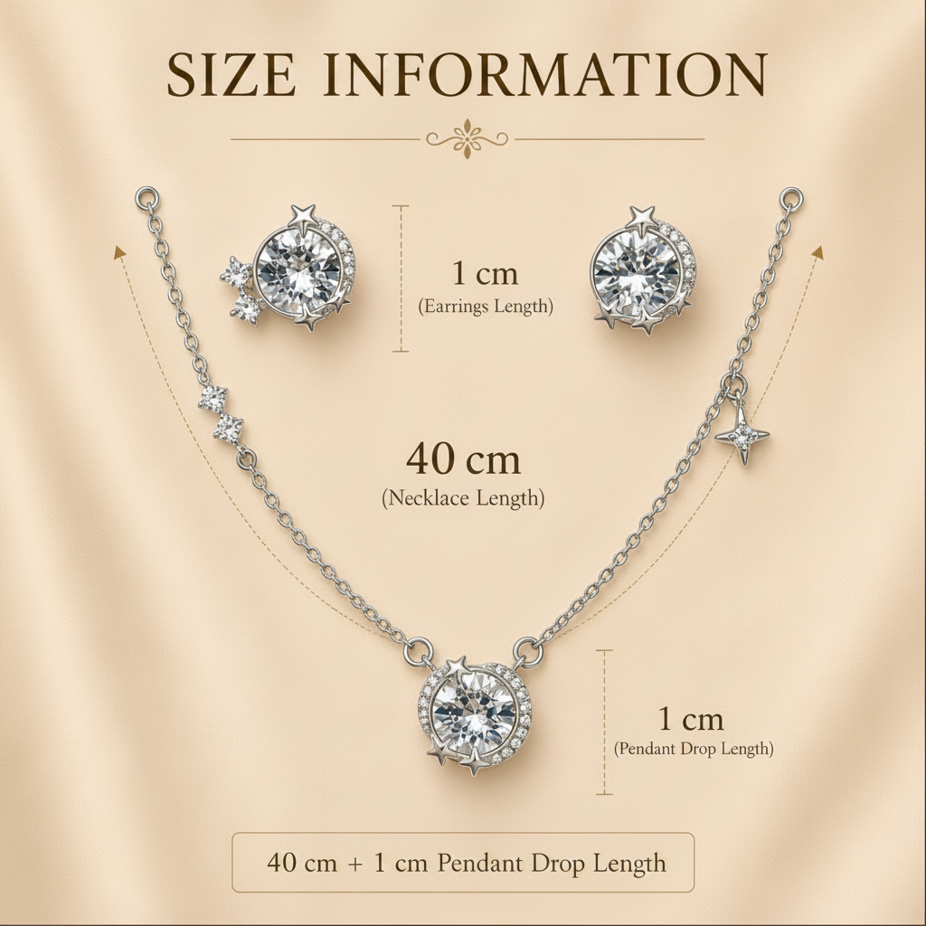 The Stella Jewellery Set – Rhodium Plated – Star Pendant