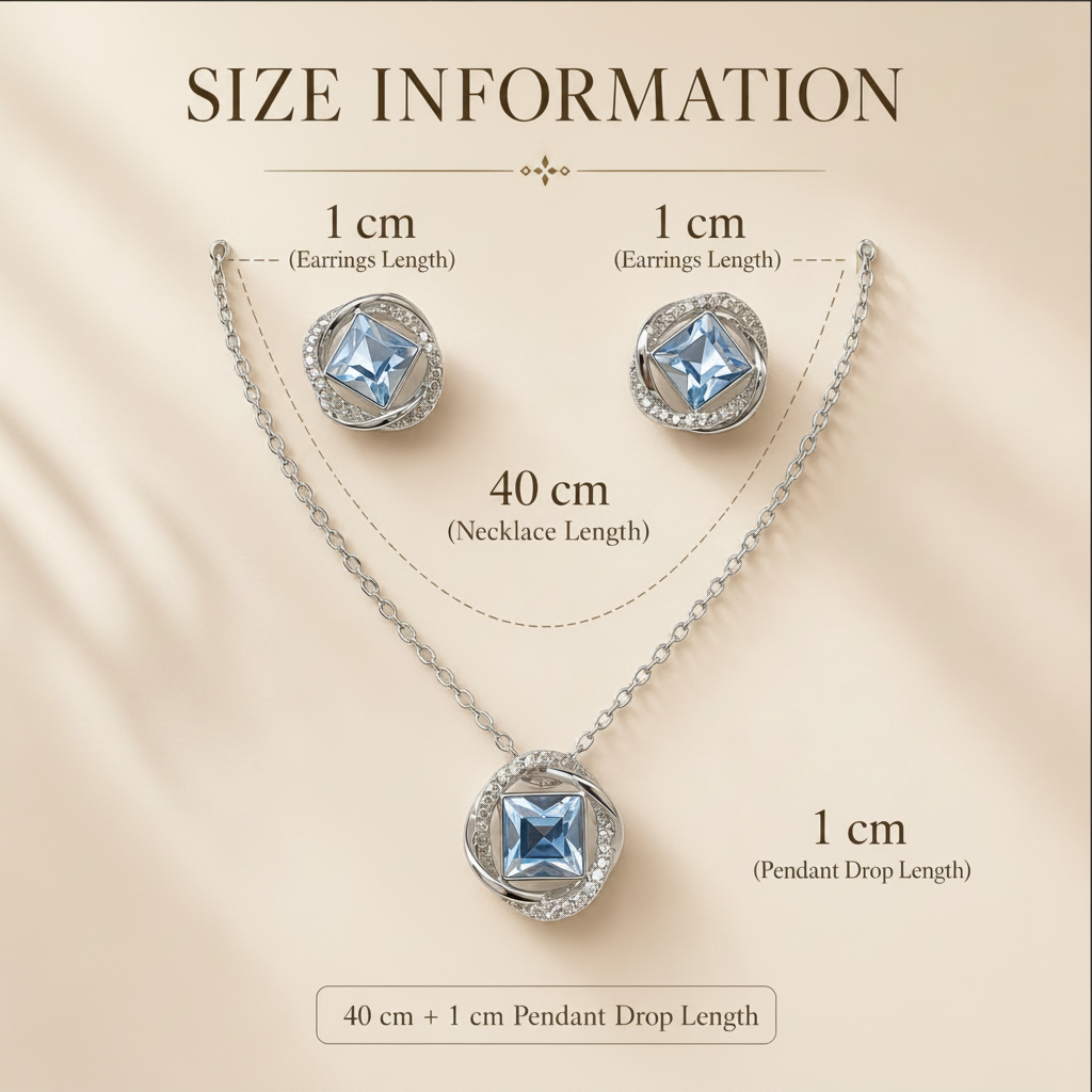 The Gia Jewellery Set – Rhodium-Plated Swarovski® Crystal Set