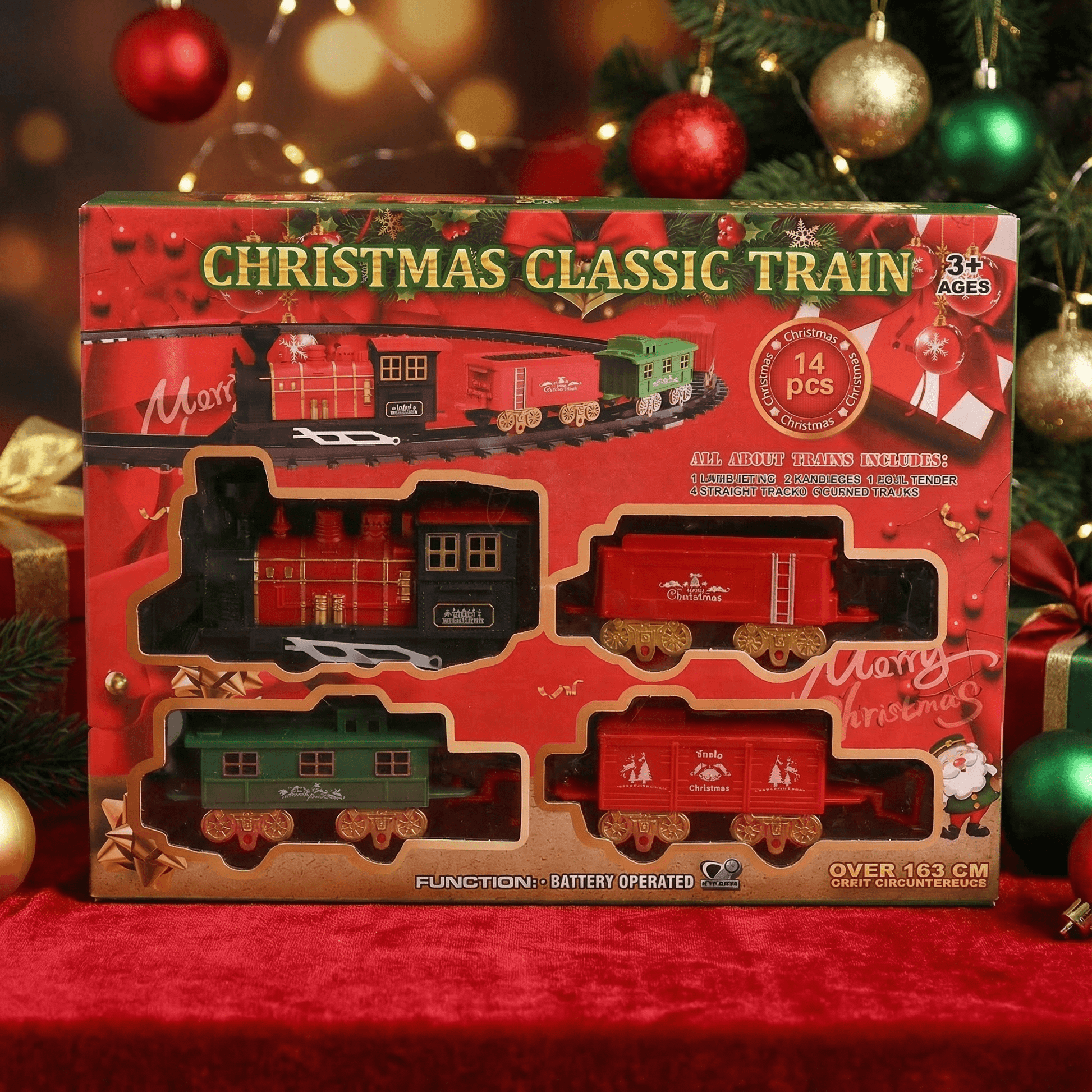 Christmas Classic Train Set – Battery Operated 14-Piece Toy Train Christmas Classic Train Set – Battery Operated 14-Piece Toy Train