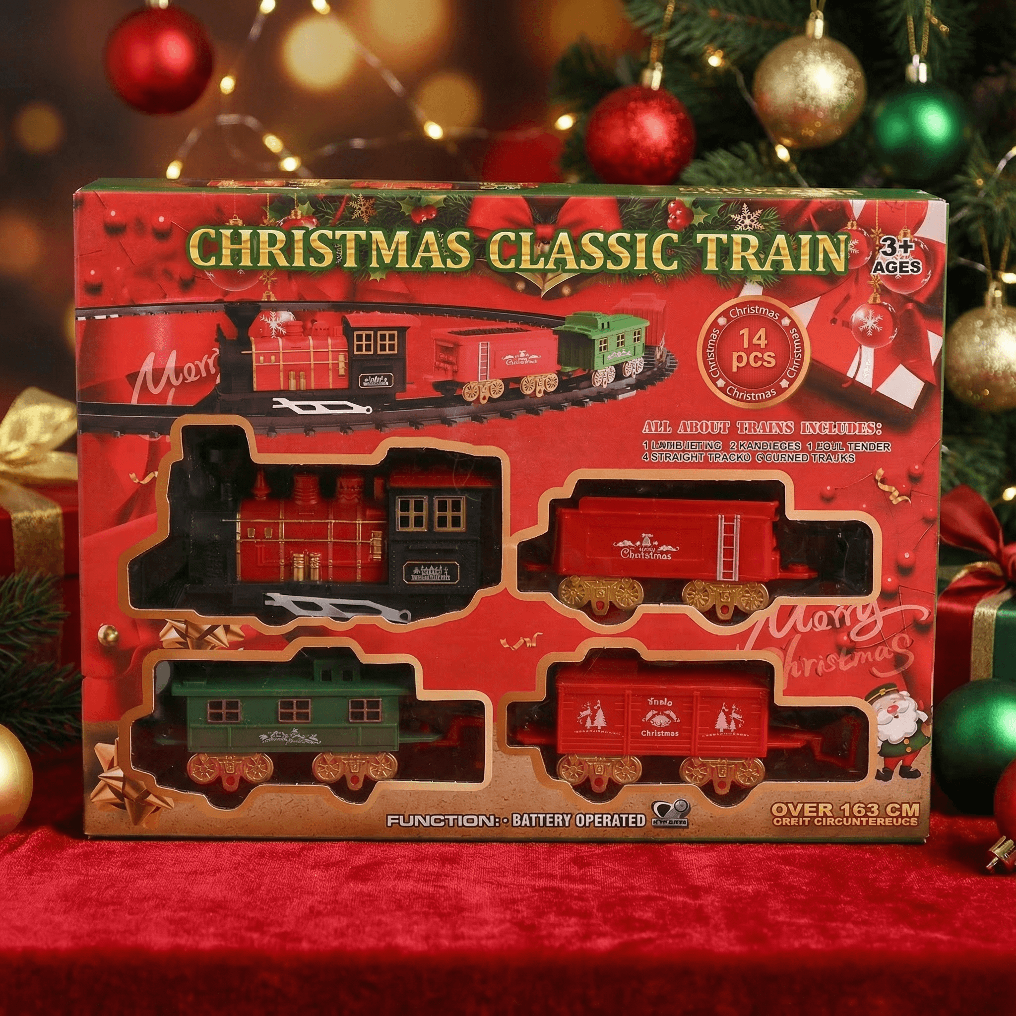 Christmas Classic Train Set – Battery Operated (14-Piece Track Set)