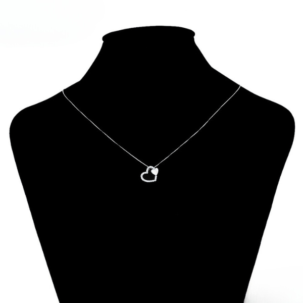 Ada Love Heart Silver Pendant with Necklace