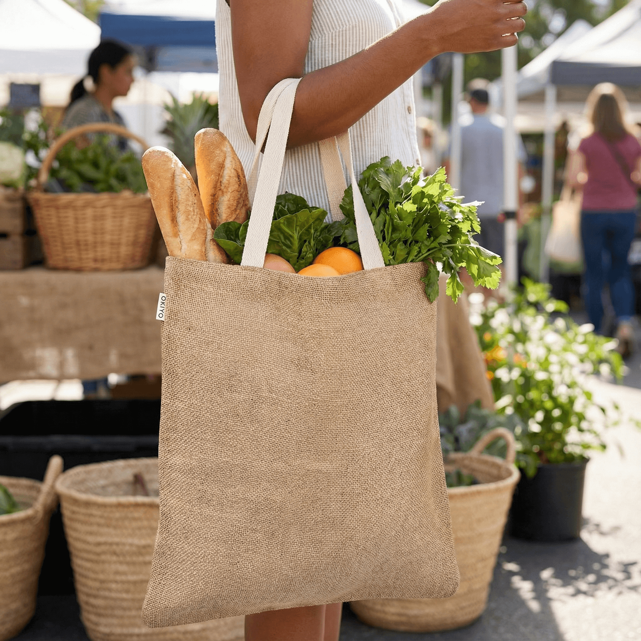 Okiyo Yasashii Jute Shopper | Sustainable Everyday Tote