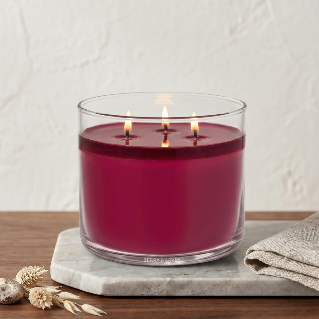 Jumbo Rose & Amber Musk 3-Wick Glass Jar Candle – 350g Scented Candle