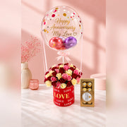 Personalised Mixed Roses & Kisses Hot Air Balloon