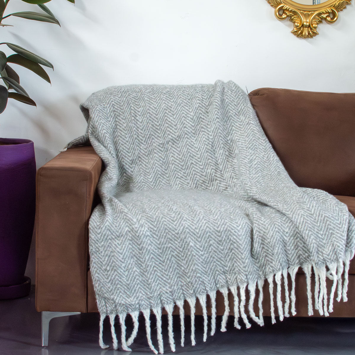 The Serenity Herringbone Throw Blanket