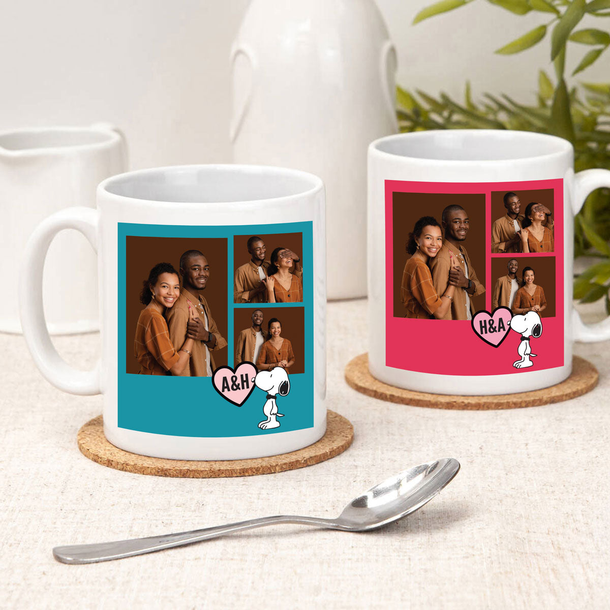 Couples Photo Upload Mug - Set Of 2