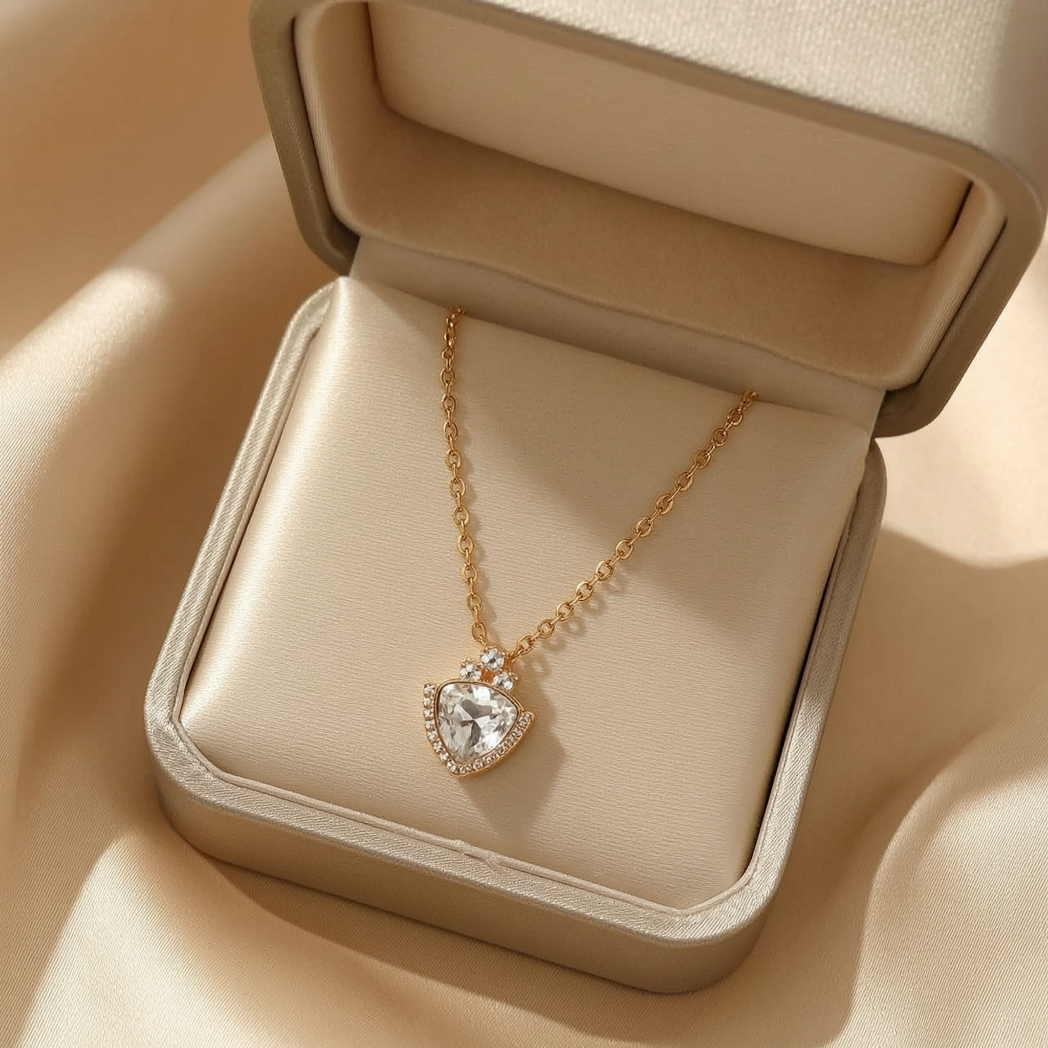 The Lyra Jewellery Set – 18k Gold Plated – Triangle Pendant