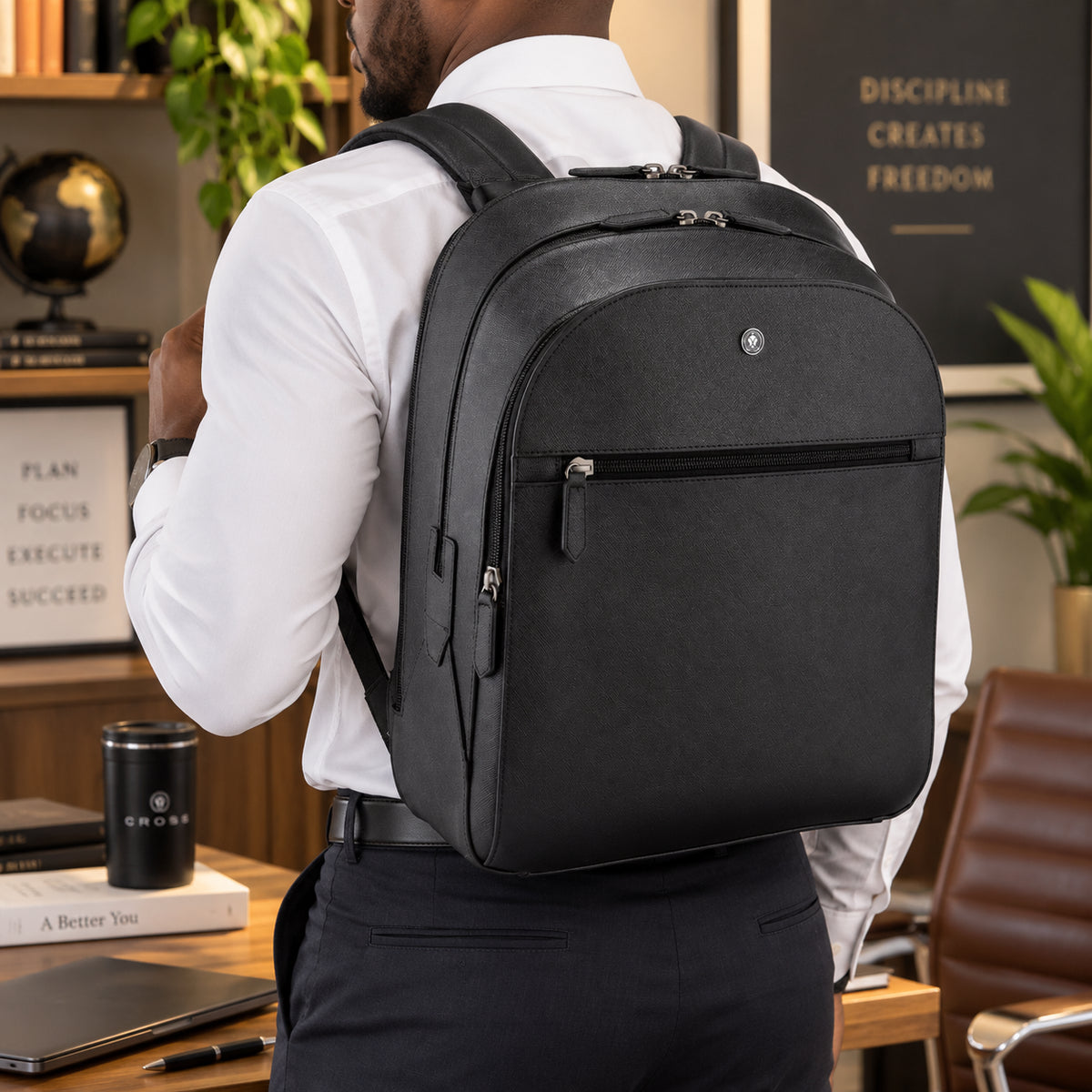 Cross Luxury Leather Backpack – Black