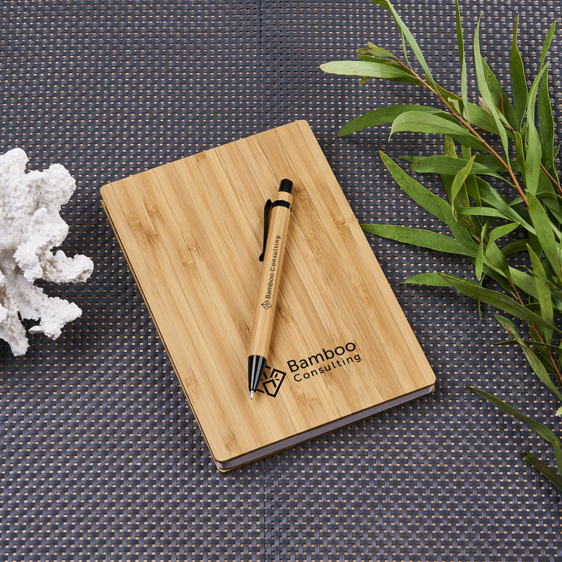 Personalised Bamboo Notebook & Pen Set