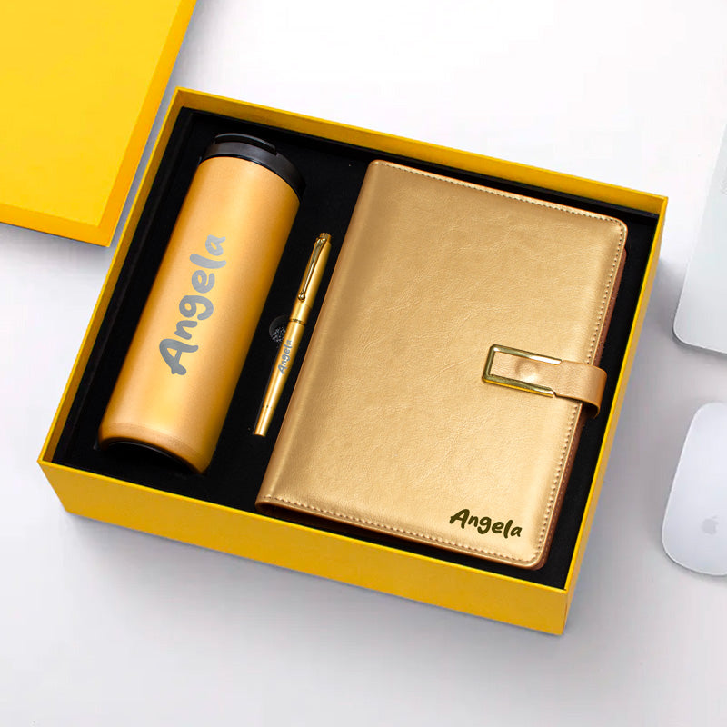 Personalised Gold Executive Set With a Tumbler