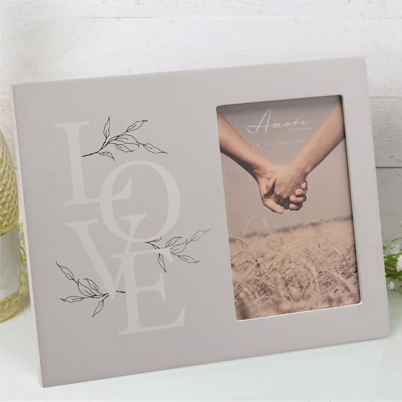 Amore Grey Photo Frame Love Letters 4" x 6"