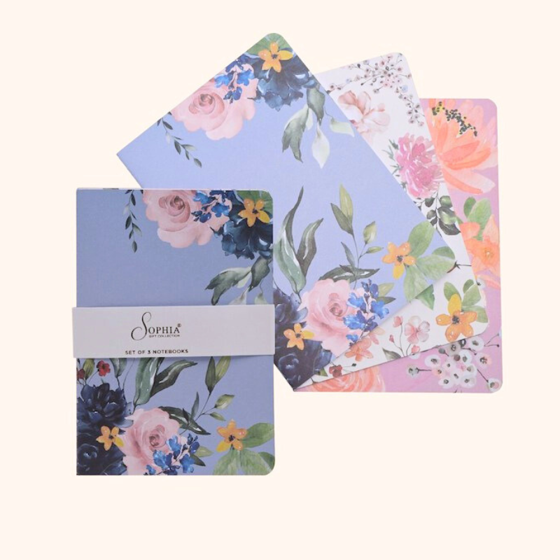 Sophia Floral Set of 3 A5 Notebooks