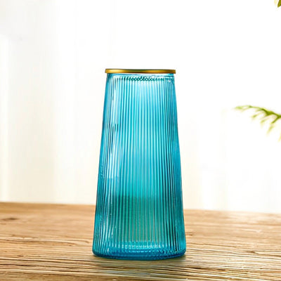 Ribbed Conical European Vase with Barrel