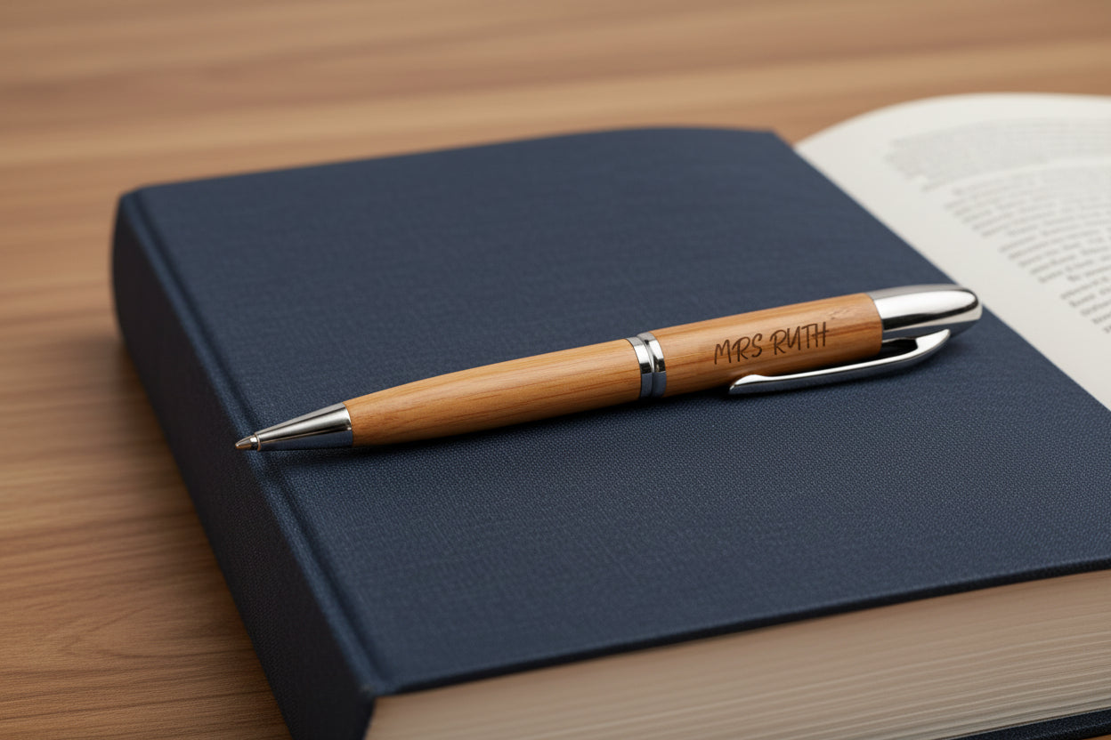 Personalised Teachers Unity Ball Pen & Pencil Set - Natural
