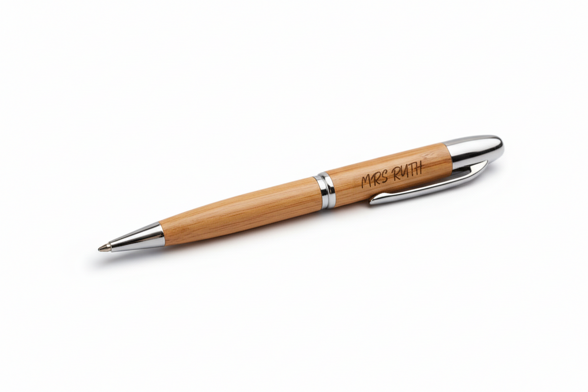 Personalised Teachers Unity Wooden Ball Pen & Pencil Set – 6.7" Natural Wood Writing Gift Set