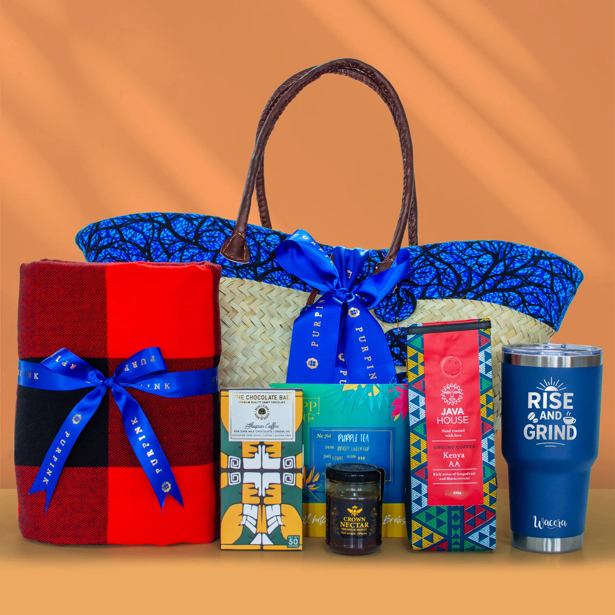 The Taste of Kenya Hamper – Kenyan Tea, Coffee & Heritage Gift Set (Yellow  / Blue)