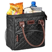Personalised Kate Quilted 12-Can Lunch Cooler - Black