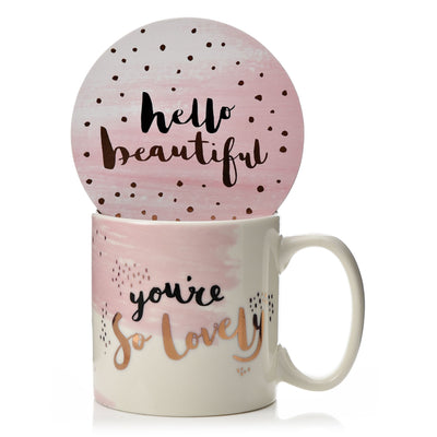 Luxe Ceramic Mug & Coaster - You're So Lovely