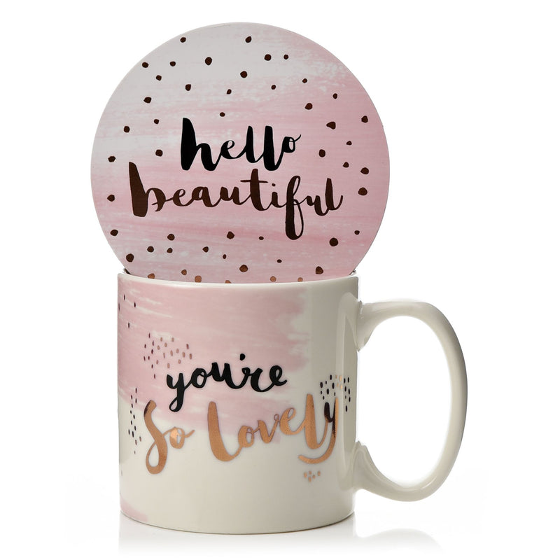 Luxe Ceramic Mug & Coaster - You&