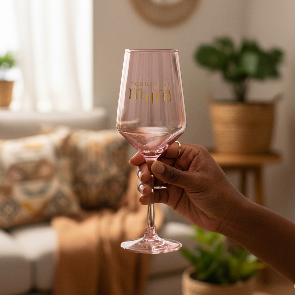 Confetti Wine Glass – Mum