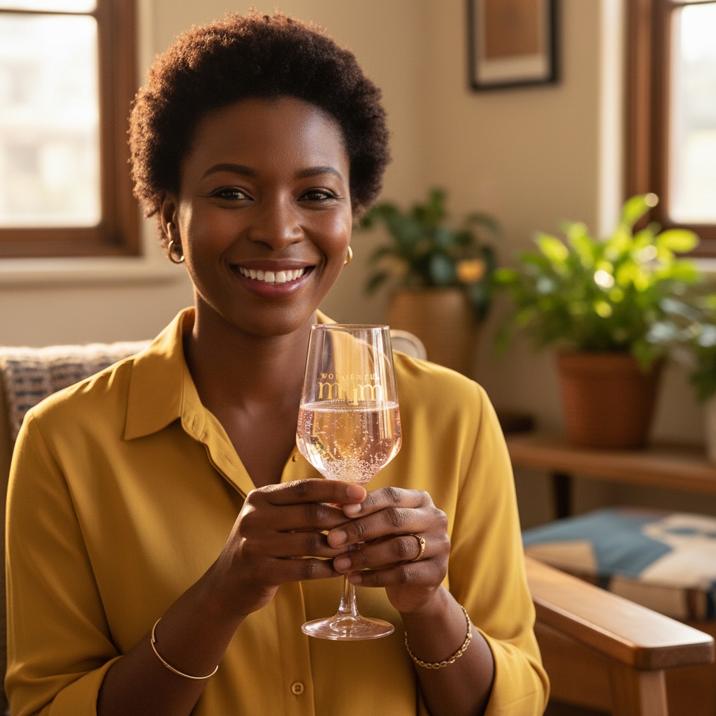 Confetti Wine Glass – Mum