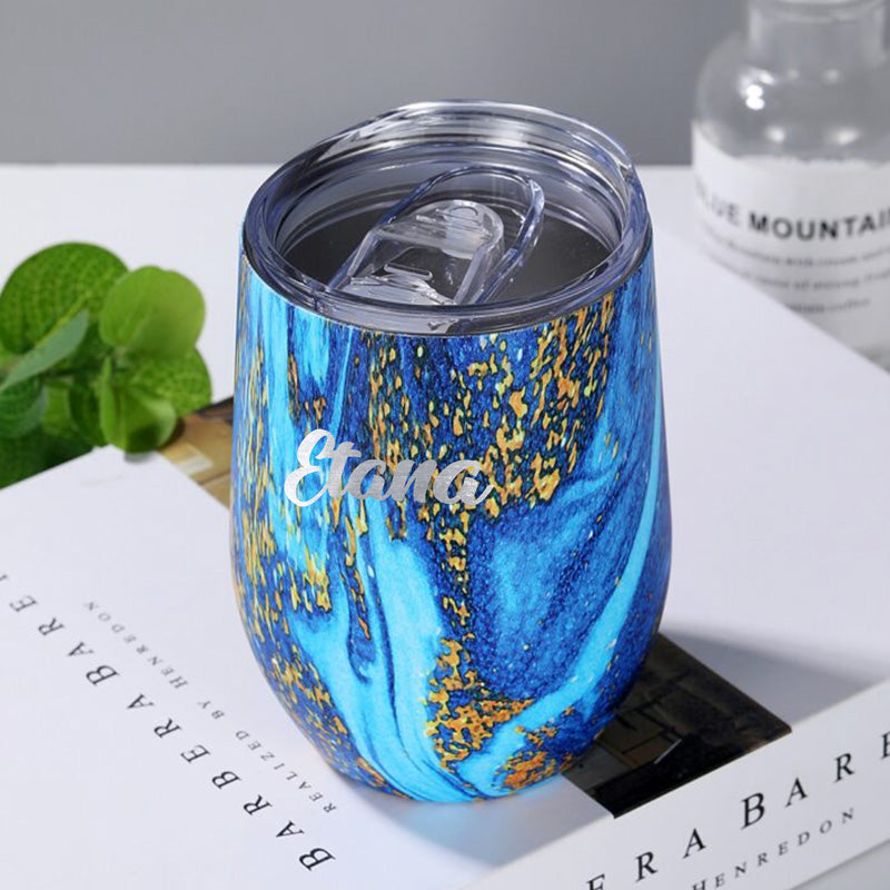 Personalised Round Bottomed Champagne Tumbler - Name
