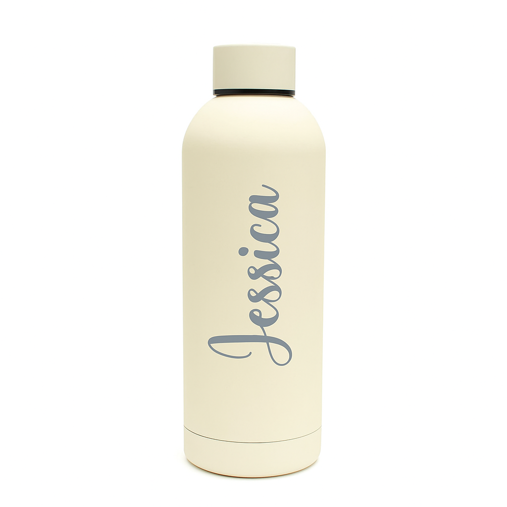 Personalised Soft Touch  Cream Water Bottle – 500ml