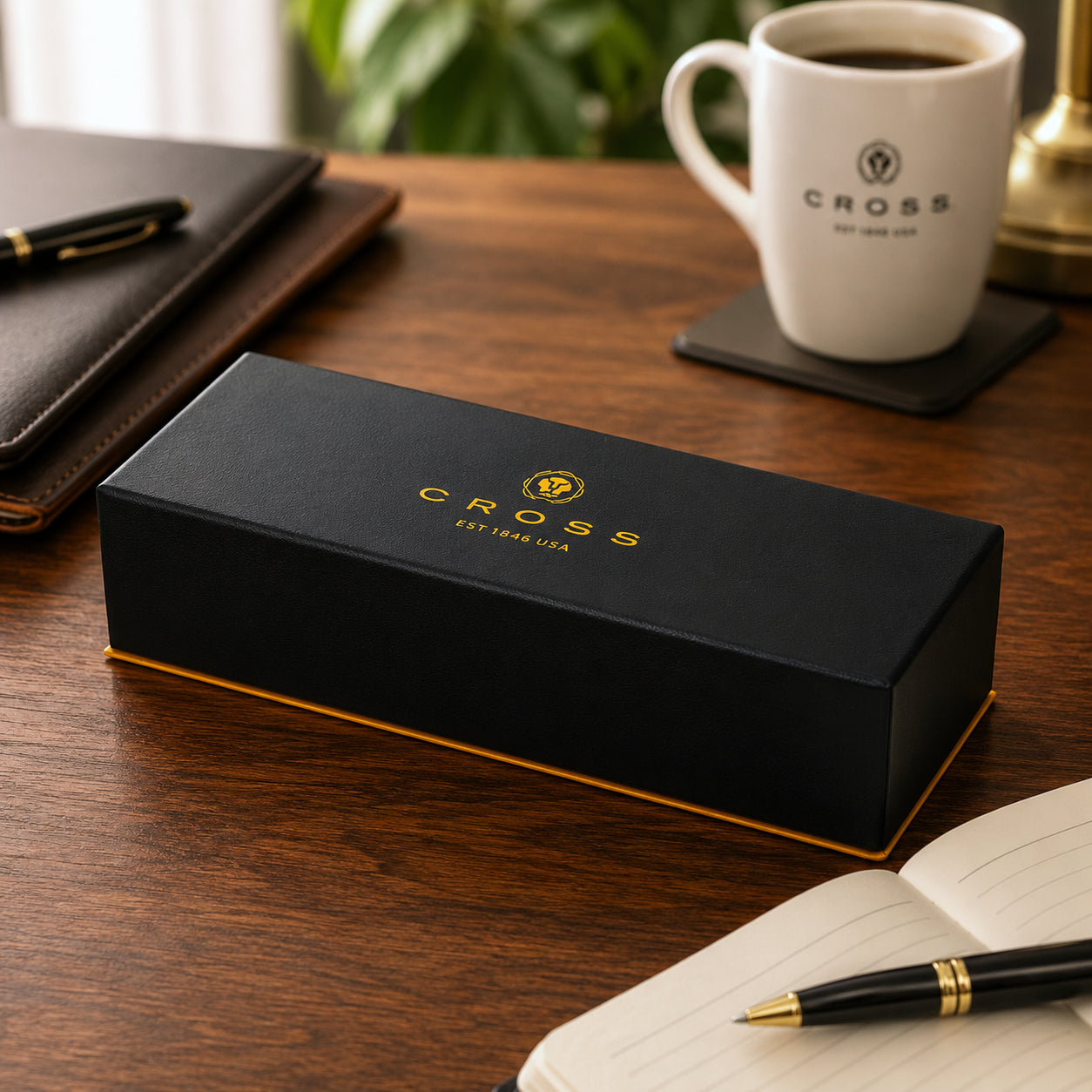 Coventry Classic Black Lacquer with Gold Tone Appointments Rollerball Pen – Blue Ink