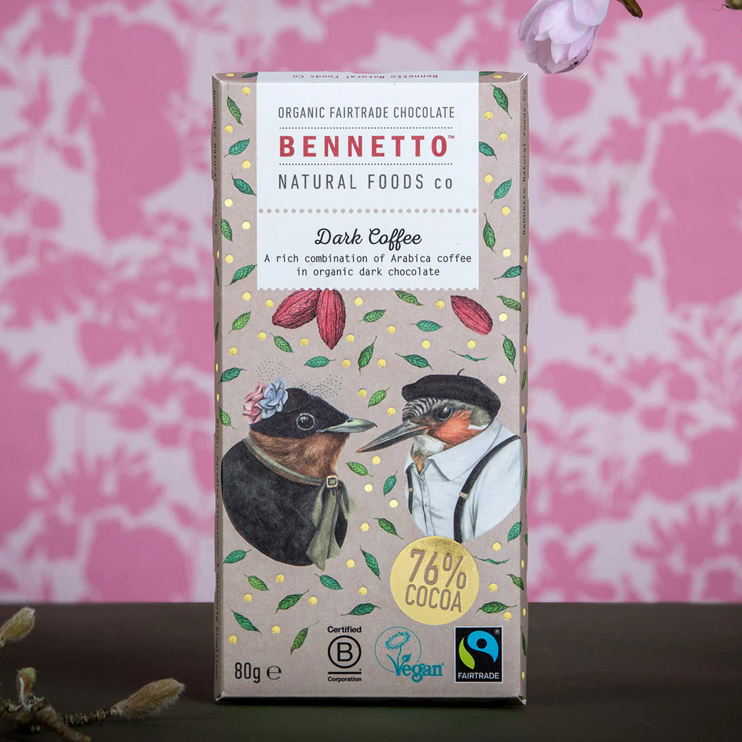 Bennetto Organic 76% Dark Chocolate with Coffee