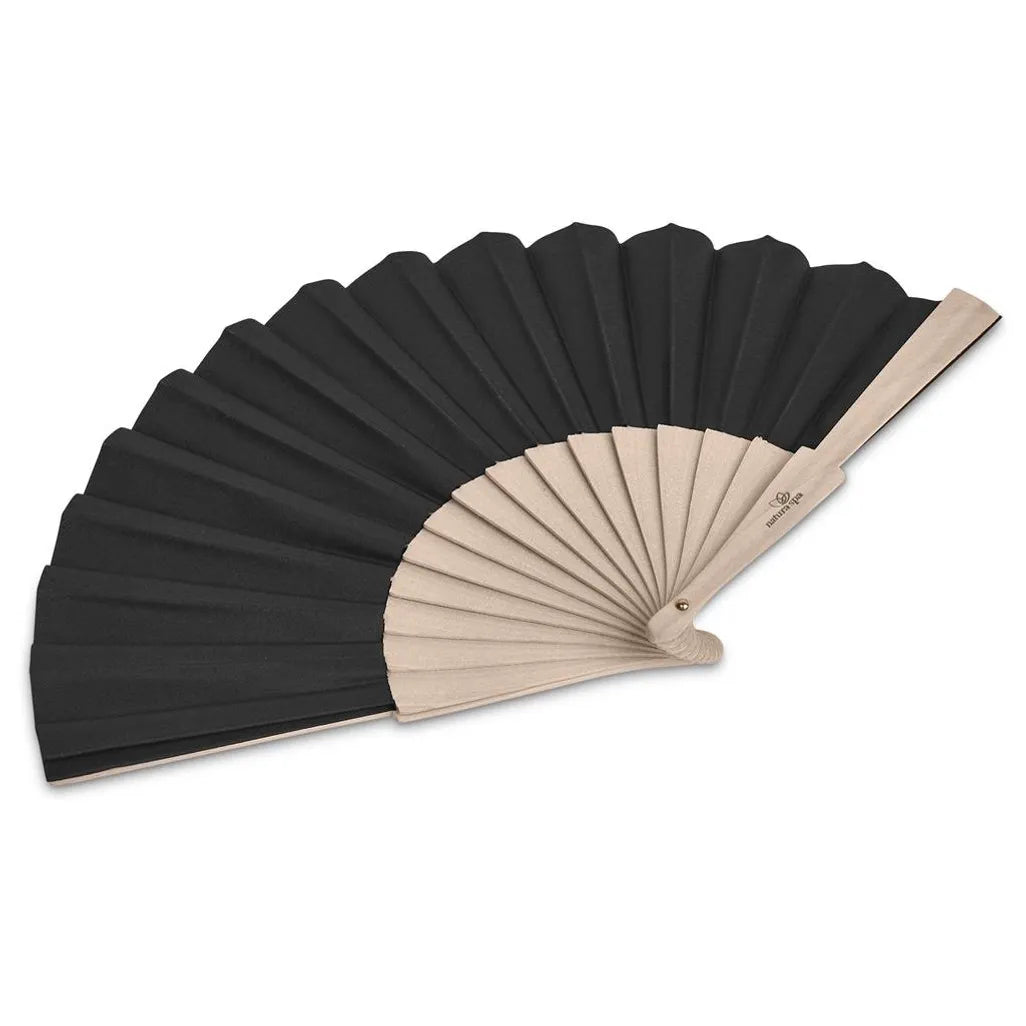 Okiyo Emika Folding Hand Fan - Black