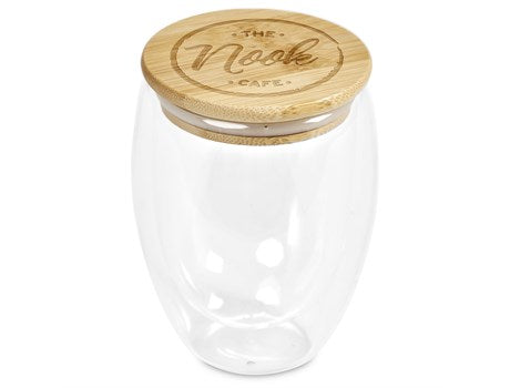 Personalised Okiyo Moco Double-Wall Glass Cup - 350ml