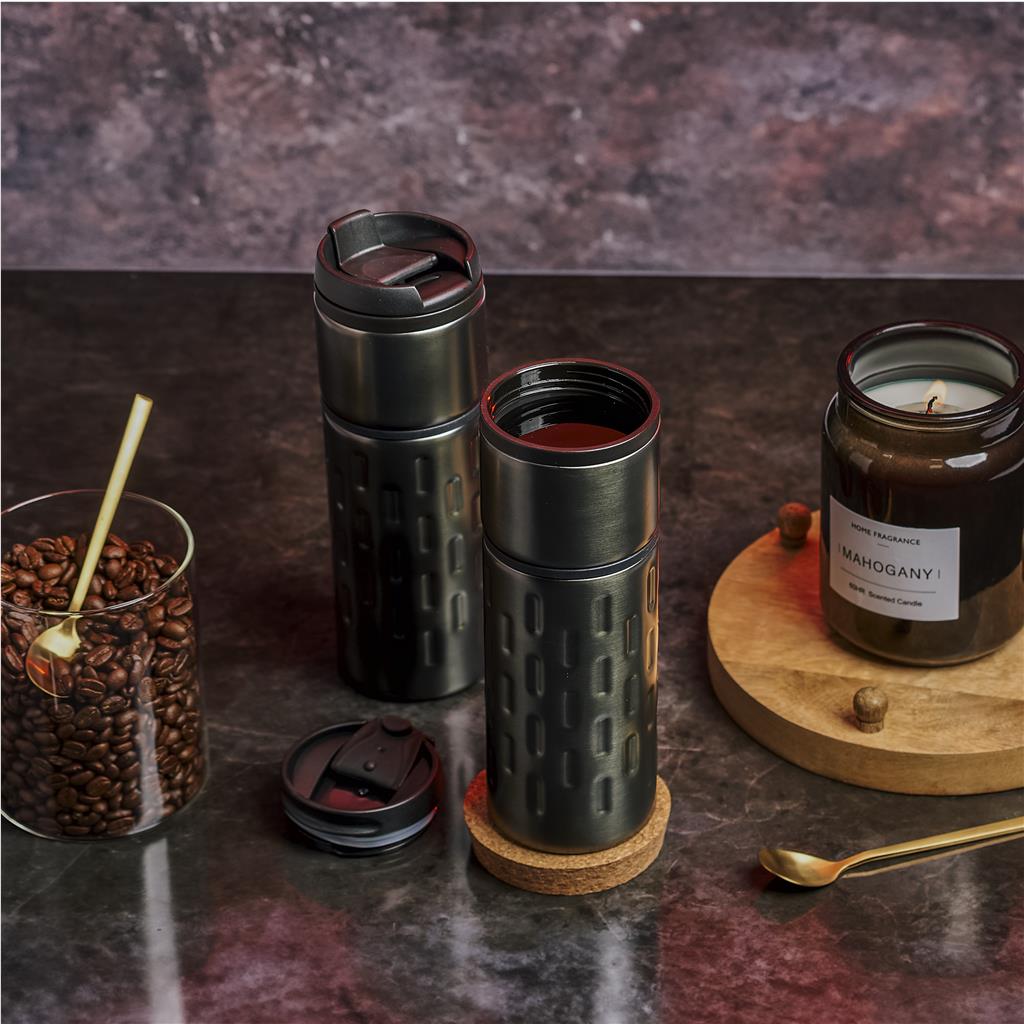 Serendipio Binary One Double-Wall Stainless Steel Drinkware Gift Set – 450ml Insulated Mug