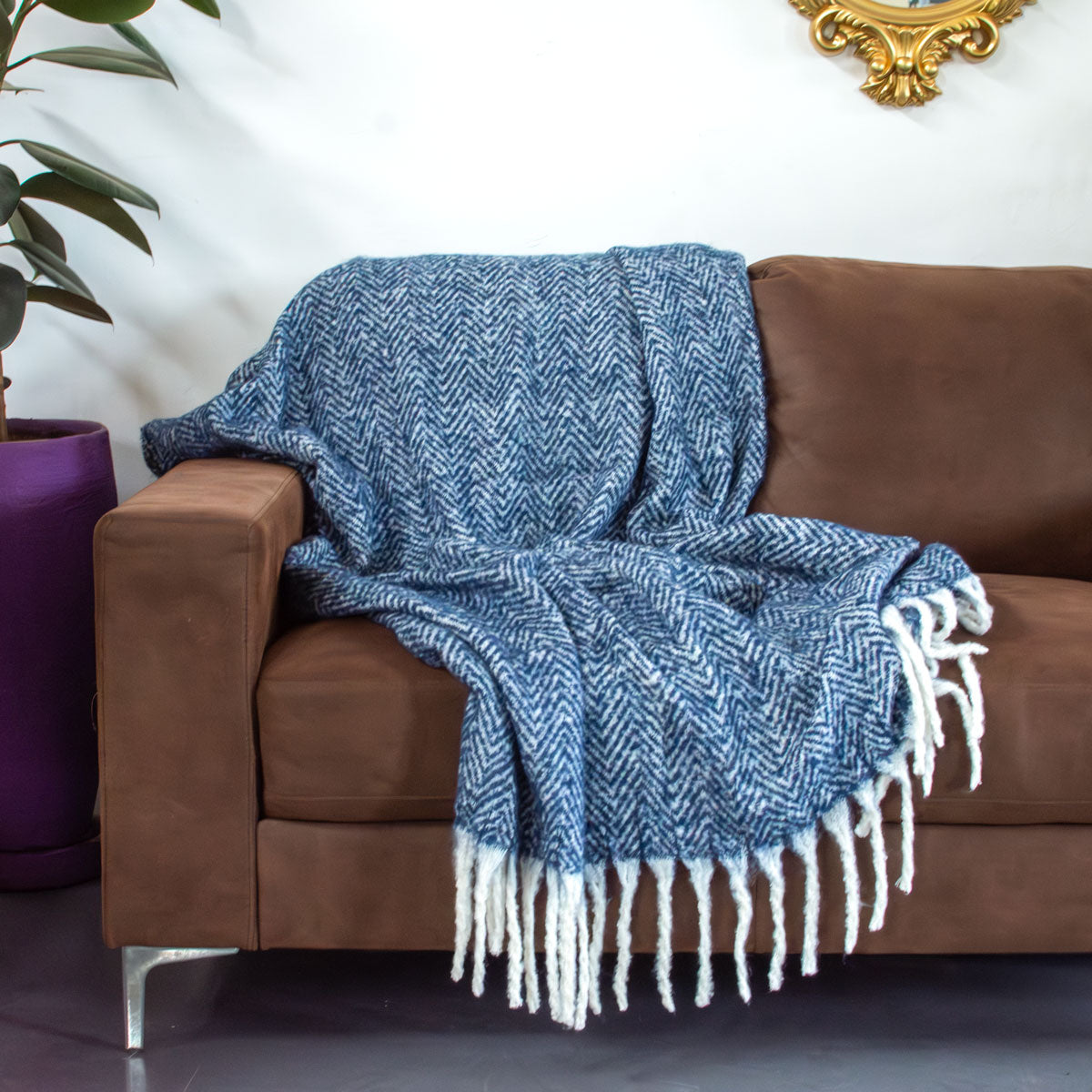 The Serenity Herringbone Throw Blanket