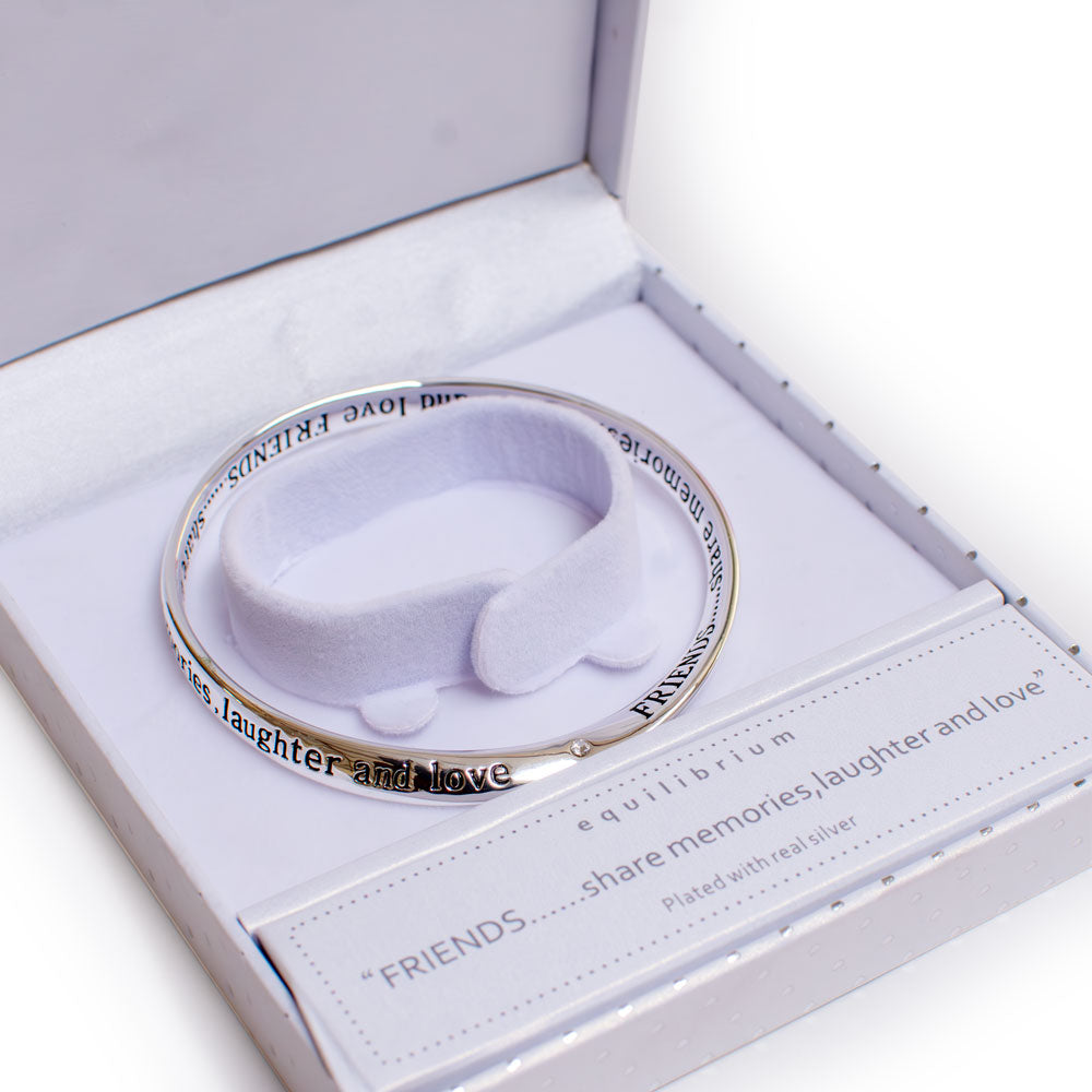 Equilibrium Silver Plated Bangle - Friends